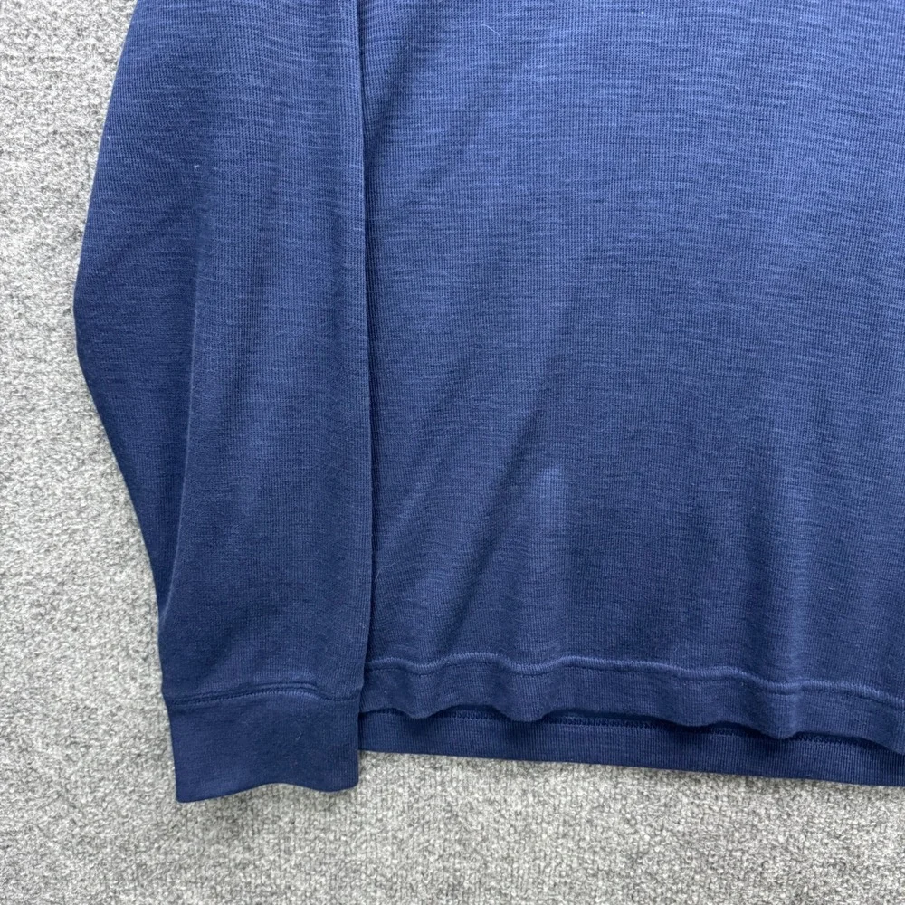 Banana Republic Double Knit Henley Mens XL Navy Long Sleeve Casual Shirt
